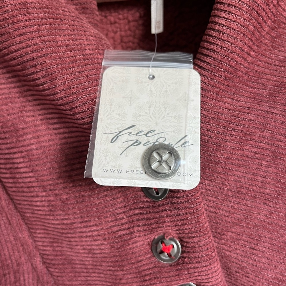 Free People Mia Henley Marsala Heavy Sweatshirt Sz XS Oversized Outdoors NWT - Picture 6 of 16
